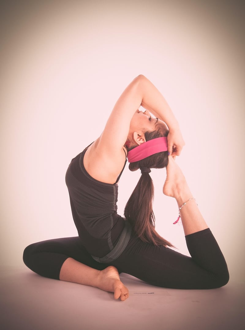 Woman practicing power yoga